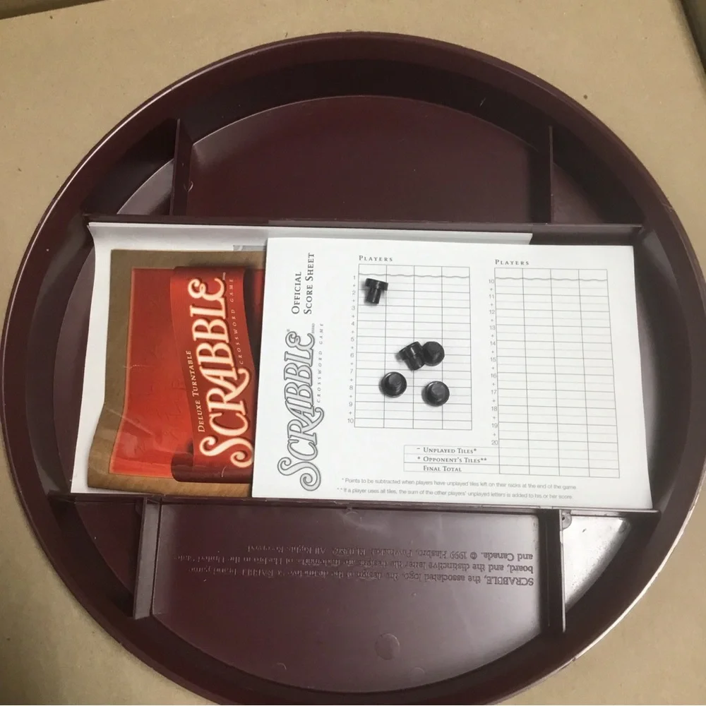 Vintage 2001 Parker Brothers Hasbro Scrabble Deluxe Turntable Game 100% Complete